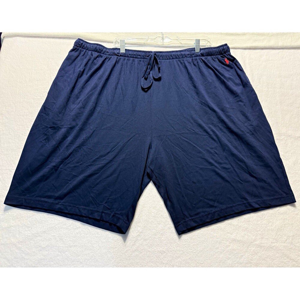 Polo Ralph Lauren Men's 4X Navy Blue Pajama Lounge Shorts Red Pony Cotton Modal